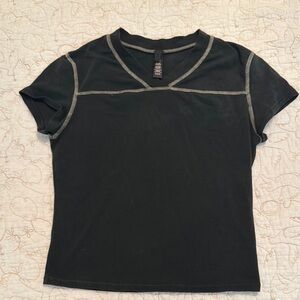 Skims Black V-Neck Top